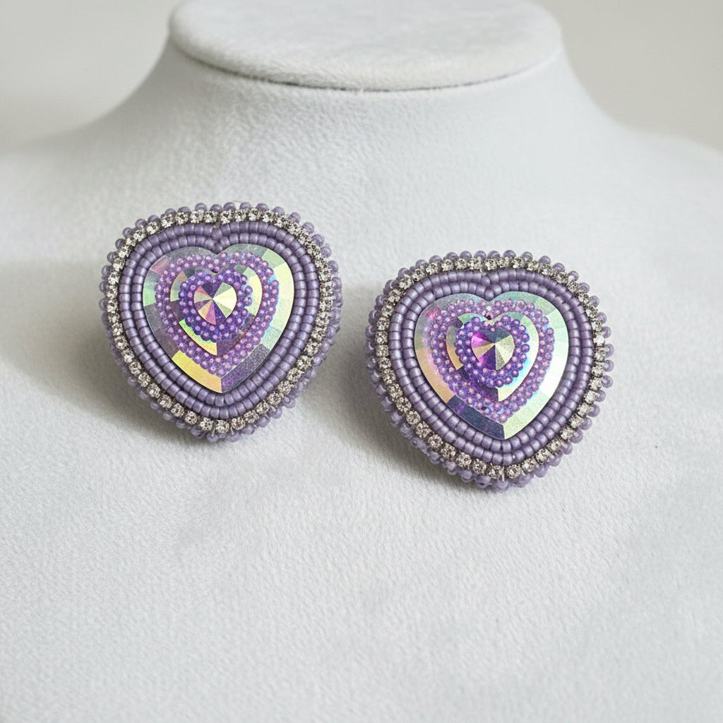 Lavender Prism Hearts
