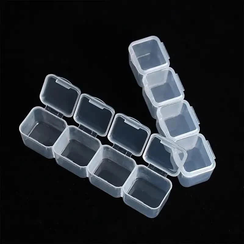 Small 28 Grids Diamond Box Clear Plastic Jewelry Craft Storage Container