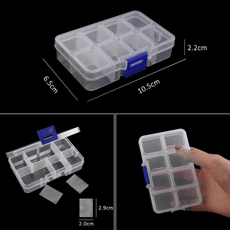 Transparent Plastic Storage Jewelry Box Compartment Adjustable Container For Beads Earring Box For Jewelry Rectangle Box Case Storage Container for Jewelry Beads Earring