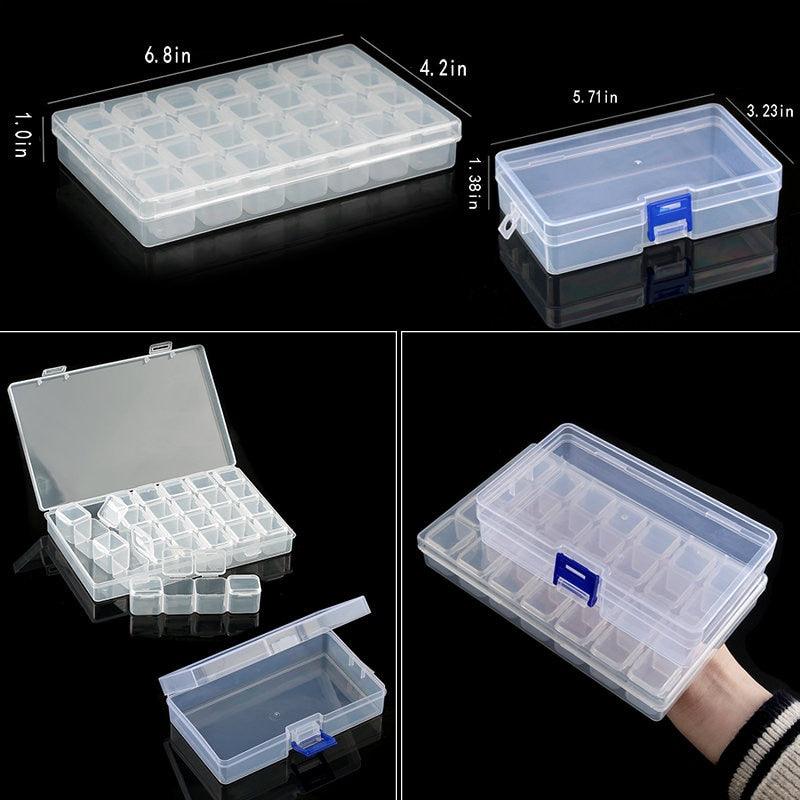 Transparent Plastic Storage Jewelry Box Compartment Adjustable Container For Beads Earring Box For Jewelry Rectangle Box Case Storage Container for Jewelry Beads Earring