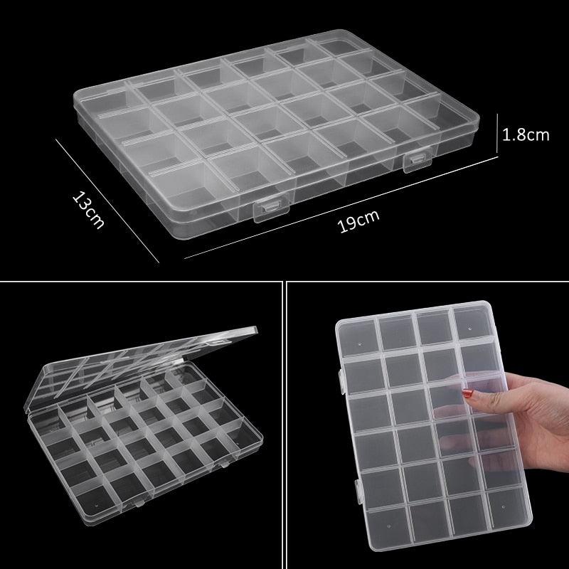 Transparent Plastic Storage Jewelry Box Compartment Adjustable Container For Beads Earring Box For Jewelry Rectangle Box Case Storage Container for Jewelry Beads Earring