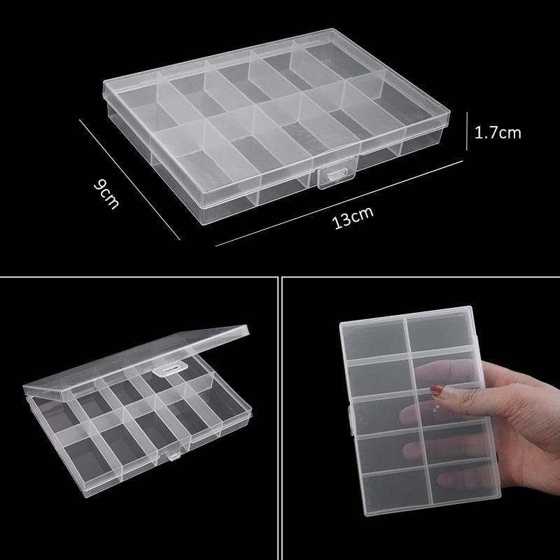 Transparent Plastic Storage Jewelry Box Compartment Adjustable Container For Beads Earring Box For Jewelry Rectangle Box Case Storage Container for Jewelry Beads Earring