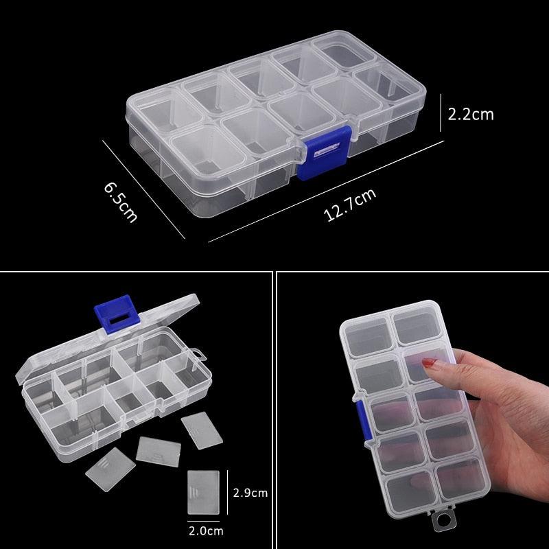 Transparent Plastic Storage Jewelry Box Compartment Adjustable Container For Beads Earring Box For Jewelry Rectangle Box Case Storage Container for Jewelry Beads Earring