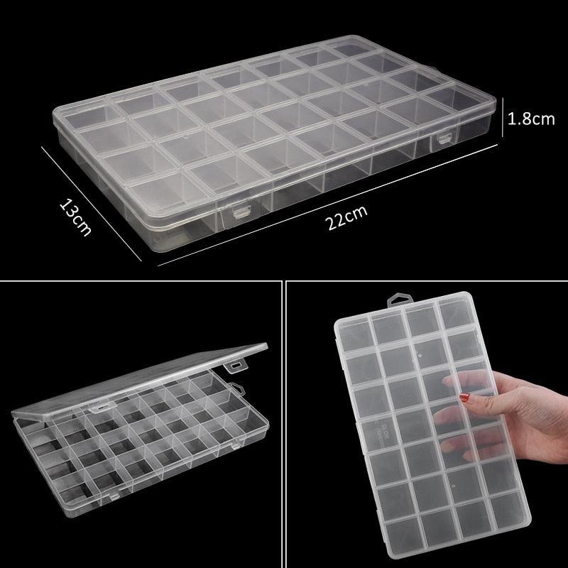 Transparent Plastic Storage Jewelry Box Compartment Adjustable Container For Beads Earring Box For Jewelry Rectangle Box Case Storage Container for Jewelry Beads Earring