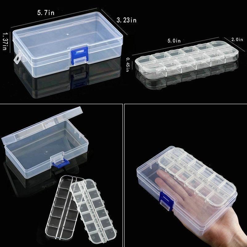 Transparent Plastic Storage Jewelry Box Compartment Adjustable Container For Beads Earring Box For Jewelry Rectangle Box Case Storage Container for Jewelry Beads Earring