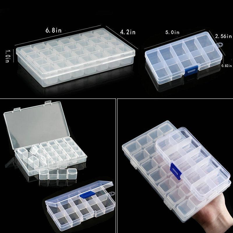 Transparent Plastic Storage Jewelry Box Compartment Adjustable Container For Beads Earring Box For Jewelry Rectangle Box Case Storage Container for Jewelry Beads Earring