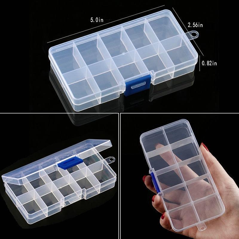 Transparent Plastic Storage Jewelry Box Compartment Adjustable Container For Beads Earring Box For Jewelry Rectangle Box Case Storage Container for Jewelry Beads Earring
