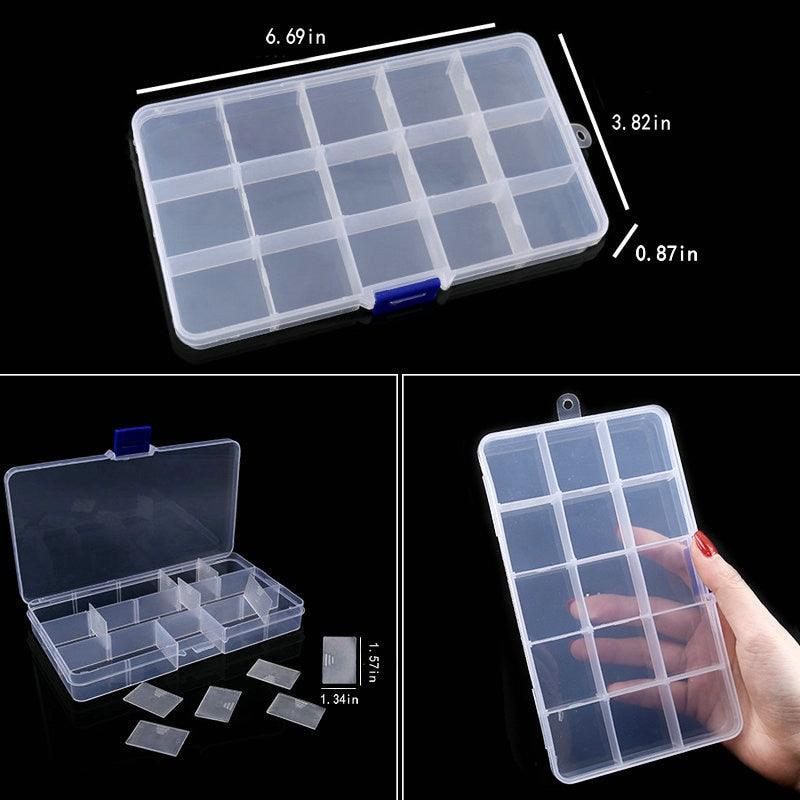 Transparent Plastic Storage Jewelry Box Compartment Adjustable Container For Beads Earring Box For Jewelry Rectangle Box Case Storage Container for Jewelry Beads Earring