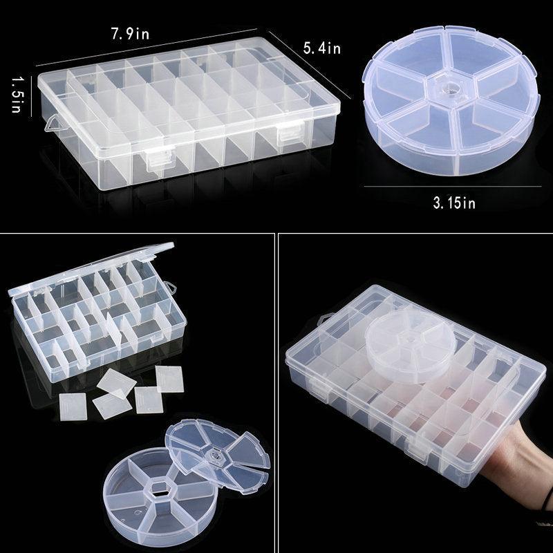 Transparent Plastic Storage Jewelry Box Compartment Adjustable Container For Beads Earring Box For Jewelry Rectangle Box Case Storage Container for Jewelry Beads Earring